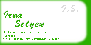 irma selyem business card